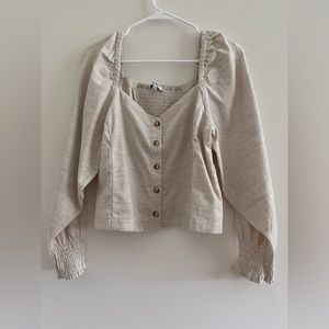 Madewell size ten cropped button top